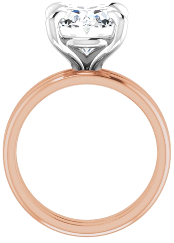 Sužadėtuvių Žiedas „Solitaire“ 585 Baltojo Ir Rožinis Aukso Oval 12mm x 10mm (7)