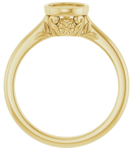 14K Yellow 6 mm Round Solitaire Engagement Ring Mounting (2)