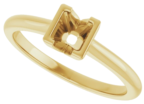 Sužadėtuvių Žiedas „Half Bezel Solitaire“ 585 Geltonojo Aukso Square 4mm (5)