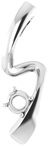 Pakabukas „Freeform Solitaire“ 585 Baltojo Aukso Round 3.8mm (1)