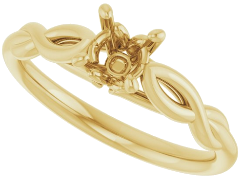 Sužadėtuvių Žiedas „Solitaire“ 585 Geltonojo Aukso Round 5.2mm (5)