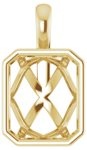 Pakabukas „Solitaire“ 585 Geltonojo Aukso Emerald 12mm x 10mm (1)