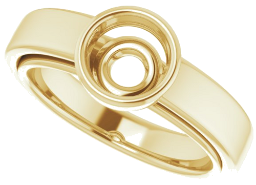 14K Yellow  6.5 mm Round Solitaire Engagement Ring Mounting (5)