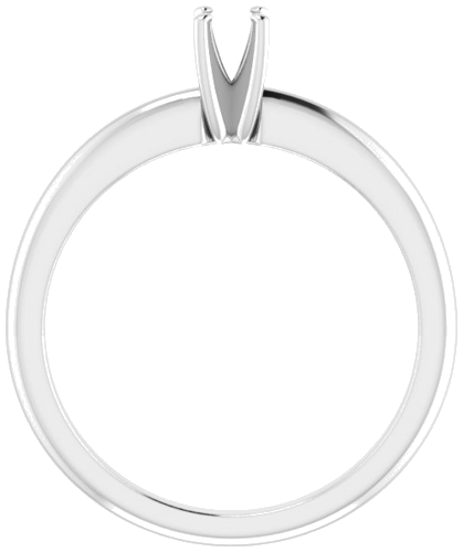 10K White  3.5 mm Round Solitaire Engagement Ring Mounting (2)
