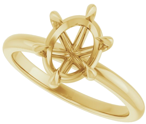 Sužadėtuvių Žiedas „Solitaire“ 585 Geltonojo Aukso Oval 9mm x 7mm (5)