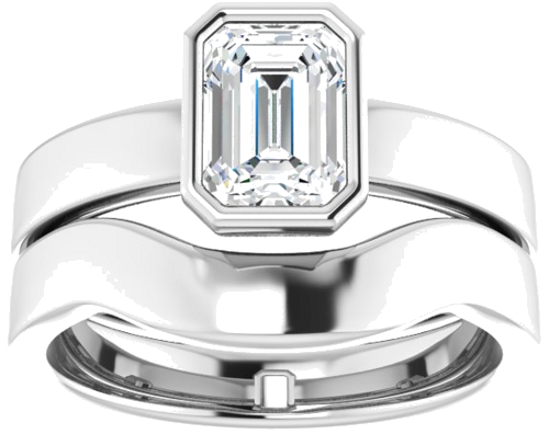 Sužadėtuvių Žiedas „Solitaire“ 417 Baltojo Aukso Emerald 7mm x 5mm (8)