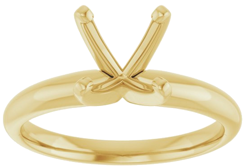 14K Yellow 9.1-9.7 mm Round 4-Prong Solitaire Ring Mounting (3)