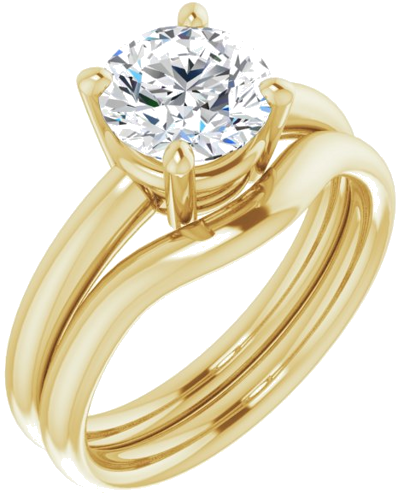 14K Yellow 7.4 mm Round Engagement Ring Mounting (6)