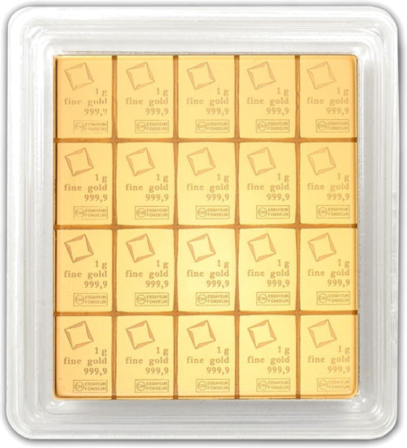 20 x 1 гр. Инвестиционные золотые слитки Valcambi CombiBar™ (3)