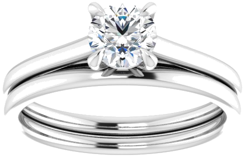 14K White  5.2 mm Round Solitaire Engagement Ring Mounting (8)