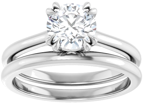14K White 6.5 mm Round Solitaire Engagement Ring Mounting (8)
