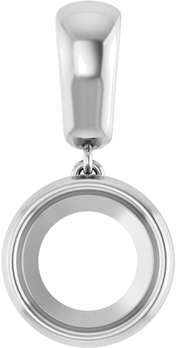 Sterling Silver  9 mm Round Pendant Mounting (1)