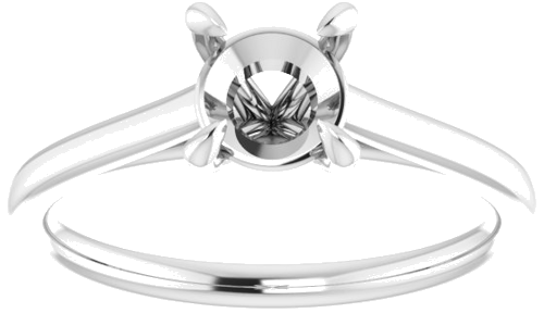 Sužadėtuvių Žiedas „Solitaire“ 585 Baltojo Aukso Round 6mm (3)