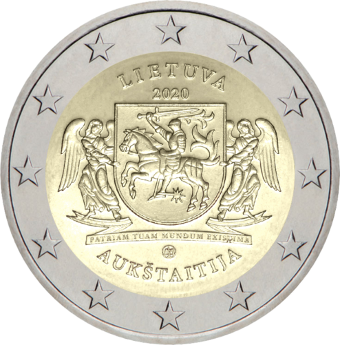 2020 Литва Аукштайтия монета 2 евро BU на карточке (2)