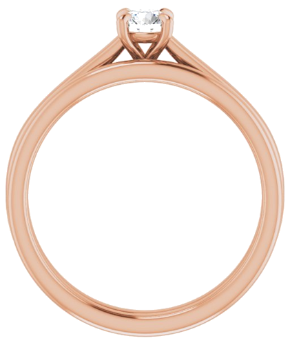Sužadėtuvių Žiedas „Solitaire“ 585 Rožinis Aukso Round 4.1mm (7)