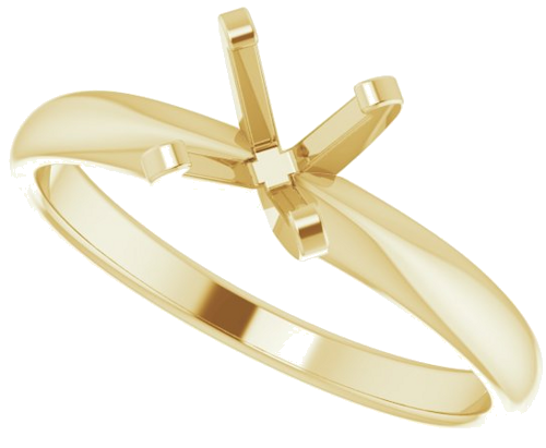 14K Yellow 5.7-6.0 mm Round Solitaire Engagement Ring Mounting (5)