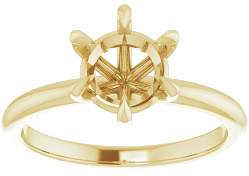 Sužadėtuvių Žiedas „Solitaire“ 585 Geltonojo Aukso Round 7.4mm (3)