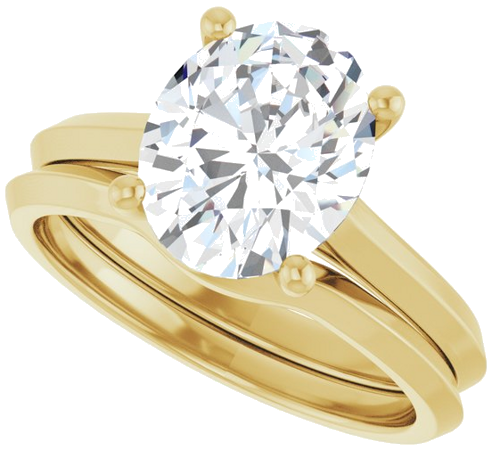 Sužadėtuvių Žiedas „Solitaire“ 585 Geltonojo Aukso Oval 10mm x 8mm (10)
