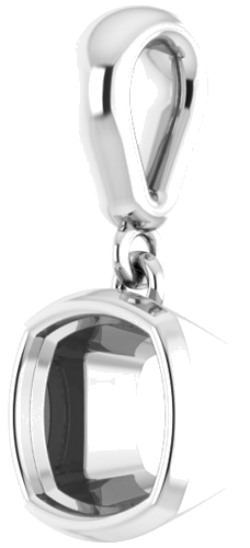 Pakabukas „Bezel-Set“ 585 Baltojo Aukso Cushion 6mm (2)