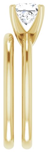 14K Yellow  5.5 mm Square Solitaire Engagement Ring Mounting (9)