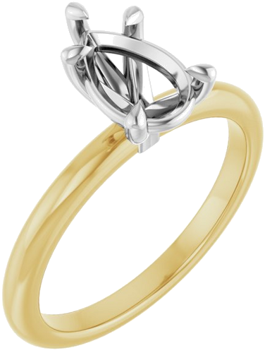 Sužadėtuvių Žiedas 585 Baltojo Ir Geltonojo Aukso Pear Shape 9mm x 6mm (1)