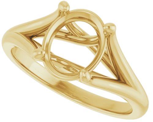 Sužadėtuvių Žiedas „Solitaire“ 585 Geltonojo Aukso Oval 9mm x 7mm (5)