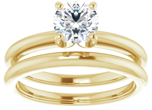 14K Yellow  5.8 mm Round Solitaire Engagement Ring Mounting (8)