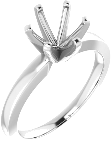 Sužadėtuvių Žiedas „Solitaire“ 585 Baltojo Aukso Round 7.4mm (1)