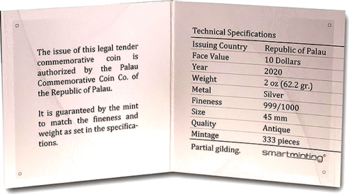 2 oz Žąsis dedanti aukso kiaušinius Palau 10 dolerių sidabrinė moneta (5)