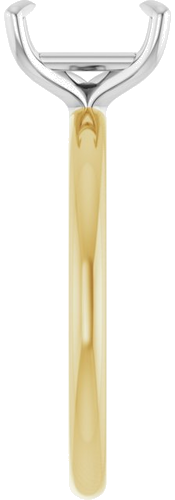 18K Yellow White 8 x 6 mm Emerald Engagement Ring Mounting (4)