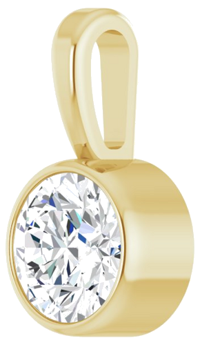 14K Yellow 4.5 mm Round Bezel-Set Solitaire Pendant Mounting (5)