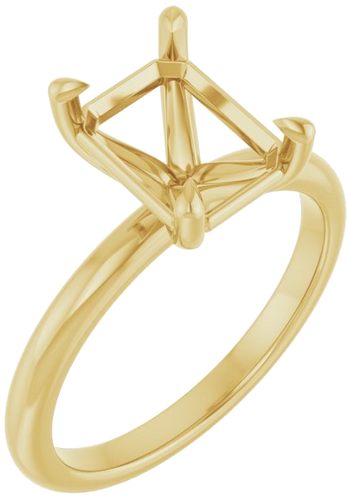 14K Yellow 9x7 mm Emerald Solitaire Engagement Ring Mounting (1)