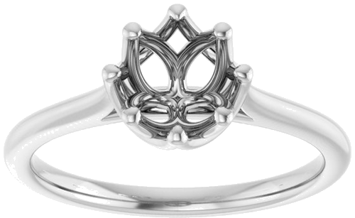 14K White 6.5 mm Round Solitaire Engagement Ring Mounting (3)