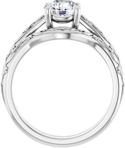 14K White 6.5 mm Round Solitaire Engagement Ring Mounting (7)