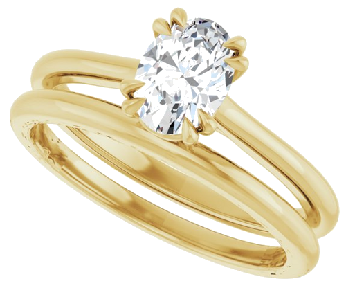 14K Yellow 7x5 mm Oval Solitaire Engagement Ring Mounting (10)