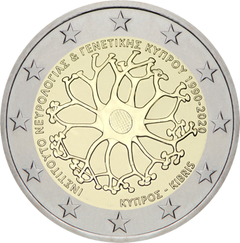 2020 Cyprus Institute of Neurology and Genetics 2 euro coin (1)