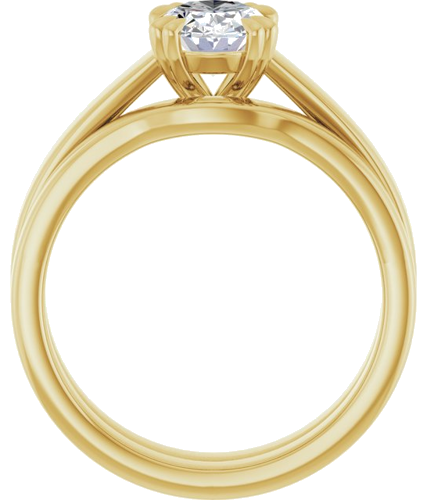 Sužadėtuvių Žiedas „Solitaire“ 585 Geltonojo Aukso Oval 8mm x 6mm (7)