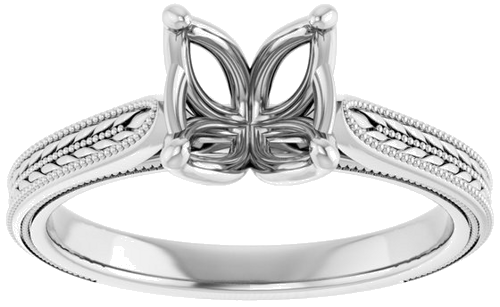 Sužadėtuvių Žiedas „Solitaire“ 14k white gold Round 7.4mm (3)