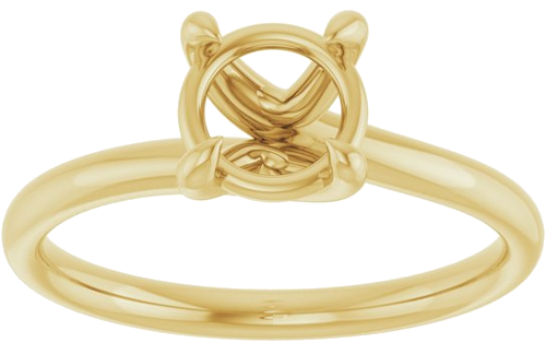 14K Yellow 6.5 mm Round Engagement Ring Mounting (3)