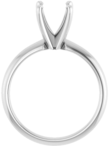 14K White 9.1-9.7 mm Round 4-Prong Solitaire Ring Mounting (2)