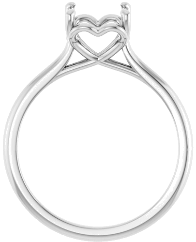 14K White  8 mm Round Solitaire Engagement Ring Mounting (2)