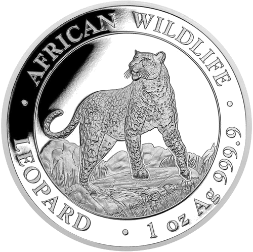 1 oz Leopardas 2022 Somalis 100 šilingų sidabrinė moneta (1)