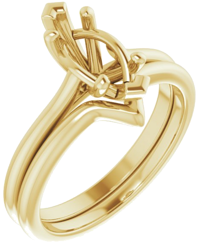 Sužadėtuvių Žiedas „Solitaire“ 585 Geltonojo Aukso Marquise 10mm x 5mm (6)