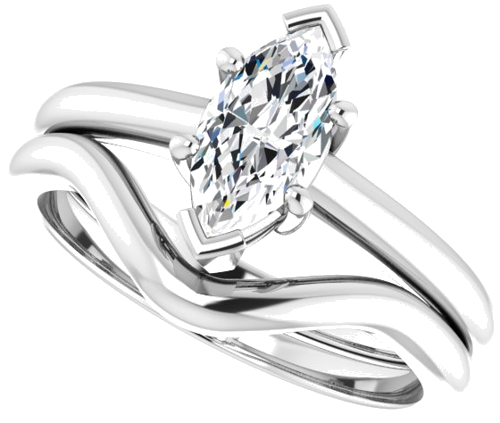 14K White 9x4.5 mm Marquise Solitaire Engagement Ring Mounting (10)