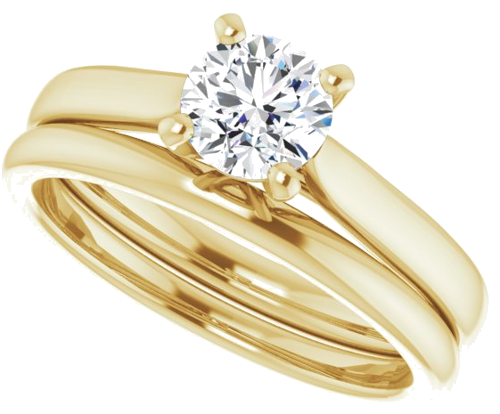 Sužadėtuvių Žiedas 18k yellow gold Round 5.5mm (10)