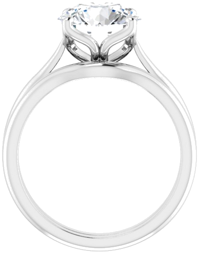 Sužadėtuvių Žiedas „Solitaire“ 14k white gold Round 9mm (7)