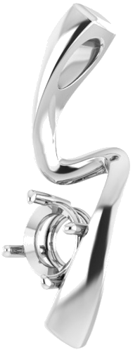 Pakabukas „Freeform Solitaire“ 585 Baltojo Aukso Round 5.2mm (2)