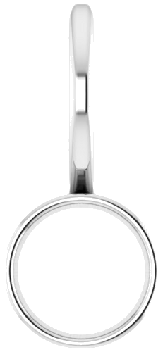 14K White 5 mm Round Solitaire Charm Pendant Mounting (1)