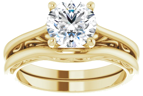 14K Yellow 7 mm Round Solitaire Engagement Ring Mounting (8)