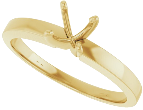 Sužadėtuvių Žiedas „Solitaire“ 585 Geltonojo Aukso Round 5mm x 5.3mm (5)